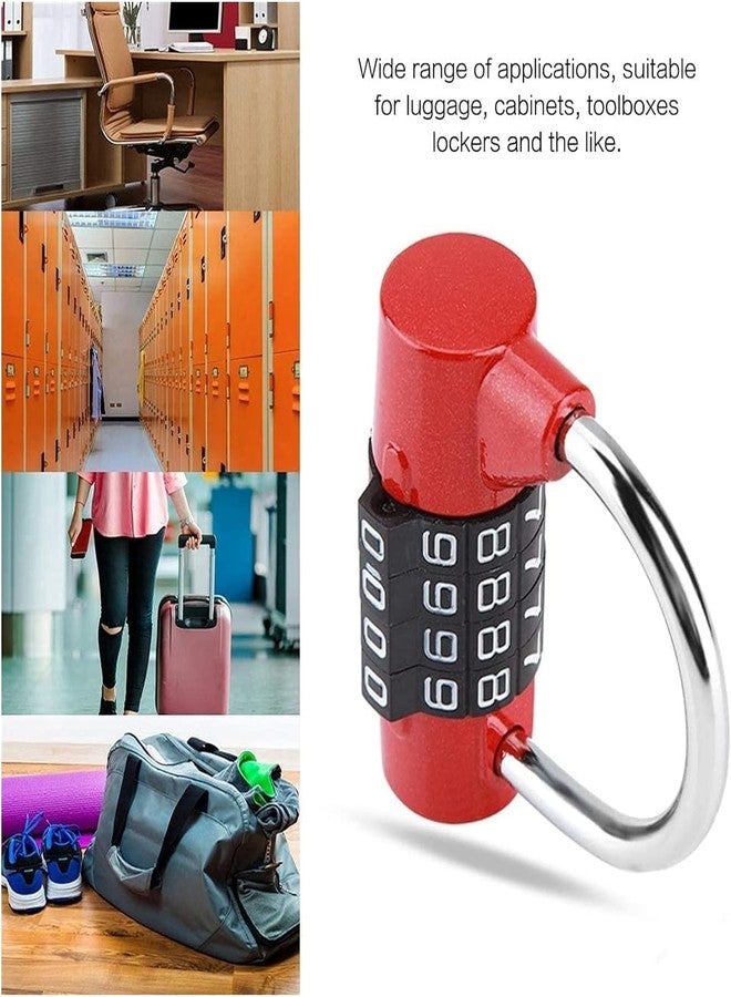 Sevia 5 Digit Combination Lock Outdoor Waterproof Resettable Number Padlock Set Your Own for Gym, School Locker, Sports, Hasp Cabinet, Fence, Gate, Toolbox (Red) - Image 4